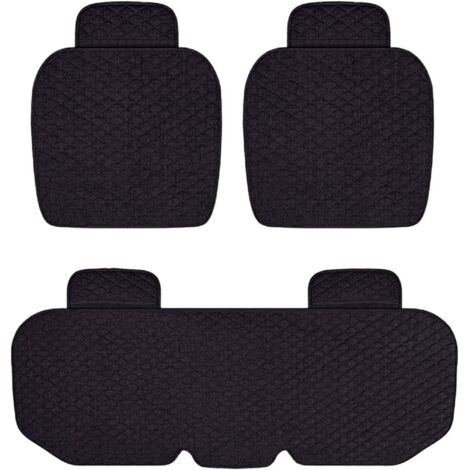 Ensemble de 3 coussins de siège de voiture, antidérapants, respirants, coussins de siège de voiture, protecteurs de siège de voiture pour toutes les voitures, noir (1/5)