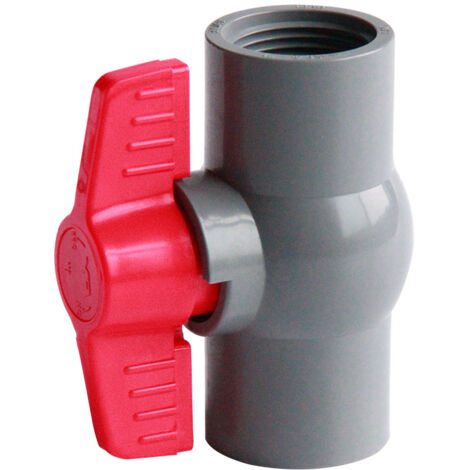Vanne à boisseau sphérique en PVC, valve à boisseau sphérique en plastique (φ40 mm),pour tuyau d'alimentation en eau connexion par glissement gris (1/5)
