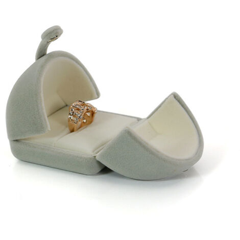 Boîte à bagues en velours Double fentes Mariage Fiançailles Heirlooms Ring Bearer Box Vintage Case(boîte à bague unique) (1/5)