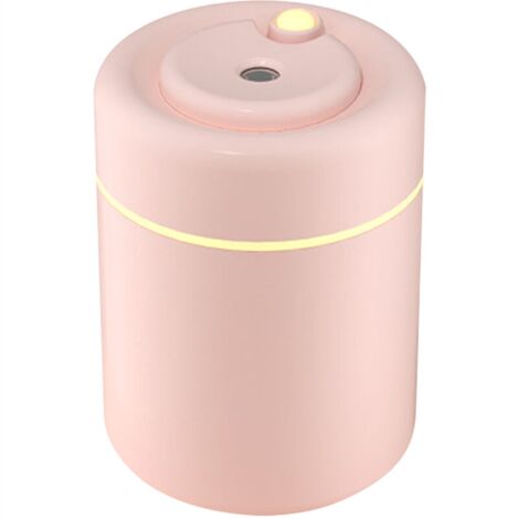 Humidificateur D'Air Usb 180Ml, Diffuseur D'Huiles Essentielles, Avec Veilleuse Led, Adapte A Une Utilisation En Voiture De Bureau A Domicile, Rose - Rose (1/5)
