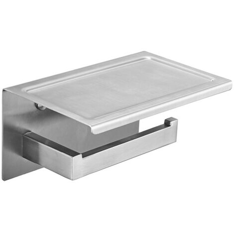 Porte-papier hygiénique mural en acier inoxydable 304 porte-papier hygiénique porte-rouleau de papier avec support pour téléphone-Ensoleillé (1/3)