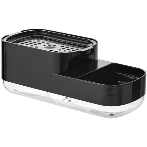 Distributeur de savon et porte-éponge haut de gamme 2 en 1 - Noir (1/5)