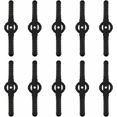 10 Pièces Lames de Tondeuse Jardin Tondeuse Accessoires, Lames de Rechange en Plastique, Outils de Jardin, Petit Trou 5mm, pour Jardin Pelouse Tondeuse, Coupe-bordures Sans Fil (1/5)