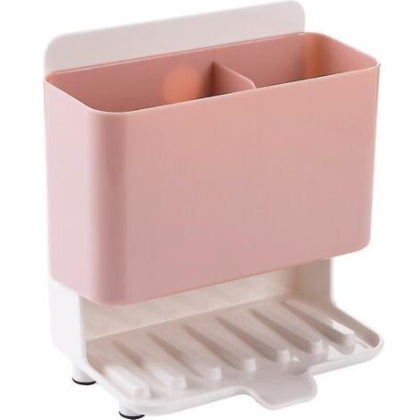 Éponge Rangement Rack Cuisine domestique Nettoyage Chiffon Étagère Conteneur de stockage Racks &Supports (rose) (1/4)