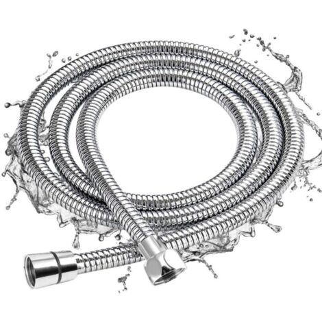 Tuyau de Douche 2M, Chrome Flexible Tuyau de Douche Universel Extensible Tuyau en Acier Inoxydable Anti-Explosion, Anti-Torsion et Anti-Corrosion (1/5)