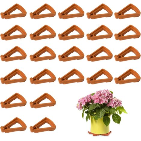 Pieds de pot de fleur triangulaires 24 pièces pieds de pot de fleur en plastique invisibles