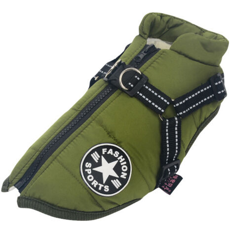 Vêtements d'automne et d'hiver pour chiens Vêtements rembourrés en coton chaud imperméable pour animaux de compagnie(2XL) (1/5)