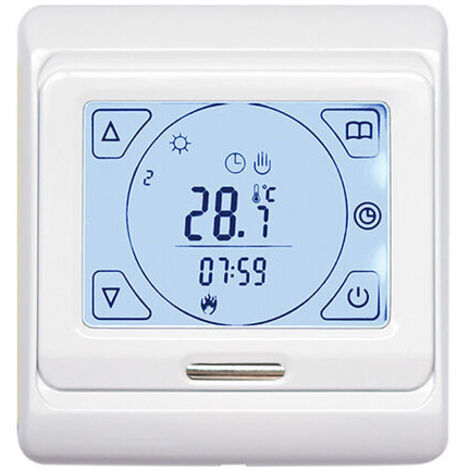 Thermostat chauffage au sol électrique programmable 16A – Écran tactile LCD – Programmation hebdomadaire flexible – Compatible avec chauffage électrique (1/5)