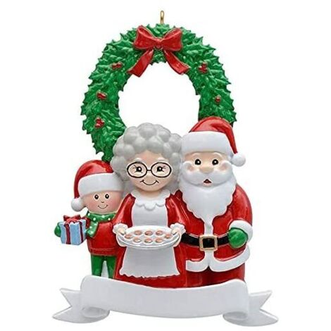 Décorations De Noël, Santa Claus Christmas Tree Hanging Ornaments,Décorations De Vacances Familiales En Résine De Bénédiction De Nom De icolage, Pendentif Are De Noël (1/5)