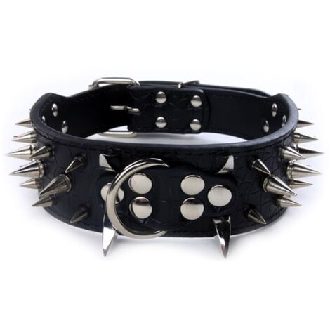 Pet Artist Collier De Chien Clouté En Cuir Luxueux Avec Pointes Pointues, Collier Pour Chiens Anti-Mordant (1/5)