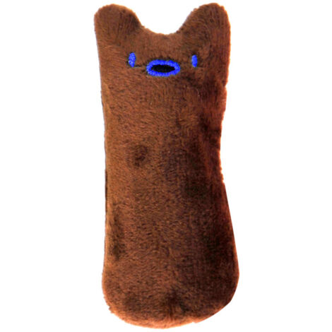 Jouets en peluche à l'herbe à chat, lot de 3 jouets à l'herbe à chat, oreiller créatif pour chat à gratter, tampon à l'herbe à chat, mastication et nettoyage des dents(brun) (1/5)
