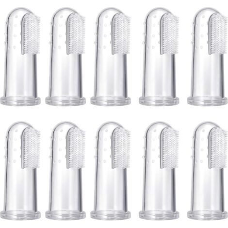 10 pièces brosse à dents pour animaux de compagnie, nettoyant pour dents en silicone souple pour la sécurité alimentaire, kit de brosses à dents pour chien et chat (1/5)