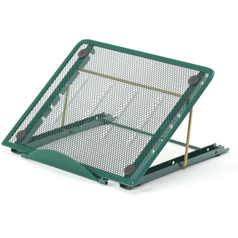 Support Ordinateur Portable Multi-Angle Support Laptop Ventilé en Acier Inoxydable Réglable Ergonomique Léger( vert foncé)