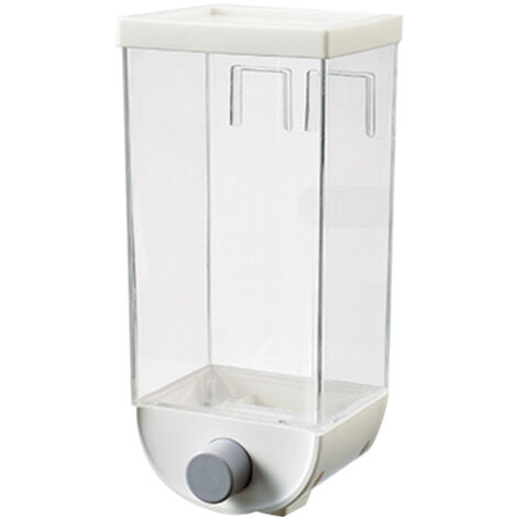Distributeur de céréales Double organisateur d'aliments secs, récipient mural en plastique Plastique transparent frais et simple Récipient hermétique pour céréales Cornflakes (1/5)