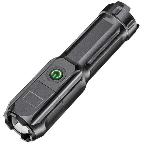 Lampe de poche télescopique à zoom éblouissant charge USB projecteur portable compact projecteur longue portée éclairage extérieur, Ensoleillé (1/5)