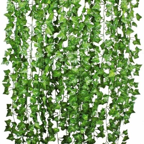 12 pièces 2 mètres simulation escalade tigre rotin lierre décoration artificielle couronne de lierre décorationpour la décoration intérieure et de jardin (1/5)