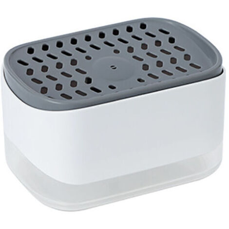 Distributeur de Savon Liquide avec Porte-éponge 2 en 1,Distributeur Liquide Vaisselle,Distributeur de Pompe à Main en Plastique pour Évier de Cuisine (1/5)