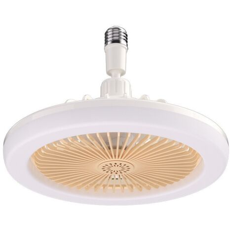 Avec lumière et télécommande ventilateur de plafond ventilateur de plafond silencieux avec minuterie chambre avec lumière ventilateur mural portable enfichable(couleur crème)