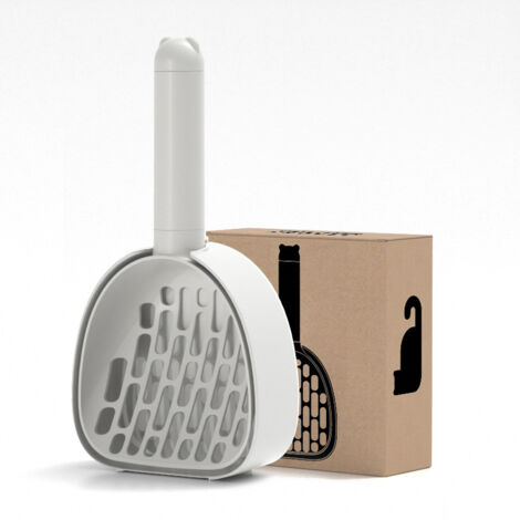Chat Litière Scoop Pooper Scoopers Animaux Litière Sable Pelle Scoop Avec Support Pet Merde Artefact Chiens Pelle Pet Cleanning Outil(Blanc) (1/5)
