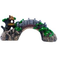 Décoration d'aquarium aquarium animal étang mangeoire à poissons décoration d'aquarium aquarium décoratif faux pont,18.5X6.7X8.5CM