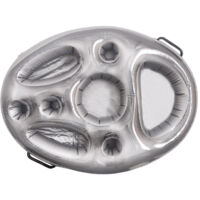 Bar de Piscine Flottant, 8 Trous Bar Flottant Piscine, Gonflables Porte-Boissons, Plateau Gonflable Bar Flottant, Bar Flottant Spa,5070cm(gris)