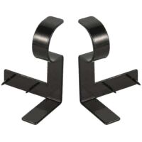 2 Pcs Curtain Rod Supports pour tiges de 1 pouce, pas de perceuse, pas de vis, noir