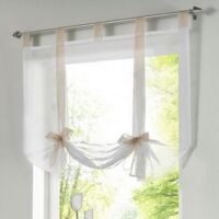 - 1 pièce Romain Rideau Adorable Nœud Assis Chambre Style en Voile brodé fenêtre - Beige - 140cmx140cm-Ensoleillé