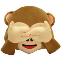 Icône émotionnelle Monkey Face Pillow Throw Cushion 32x32cm Pas d’écoute / pas de regard / pas de parole