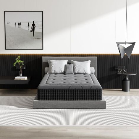 DEWINNER Colchon 90 x 190  Altura 30 cm  Colchón Viscoelástico  Muelles Ensacados Individuales  Firmeza Media  Transpirable, Antideslizante y Antiácaros
