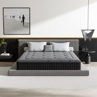 TEENO Colchón de Muelles Ensacados 150x190,25 cm. Híbrido con Viscoelástica, Firmeza Media, Transpirable y Libre de Ruidos