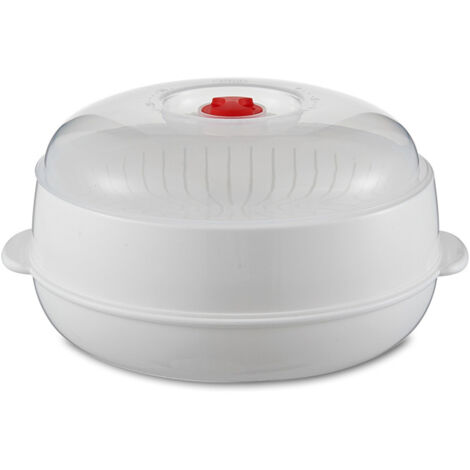 Couvercle amovible pour la cuisson au micro-ondes, plateau épaissi et renforcé, poignée antidérapante, convient pour les pâtes et les légumes. (1/5)