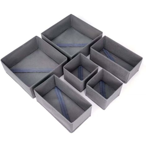 Organisateur de tiroir à vêtements, lot de 12 pièces, organisateur de tiroir de penderie, rangement et séparateur de placard, convient pour les vêtements, les sous-vêtements, les chaussettes (gris). (1/5)