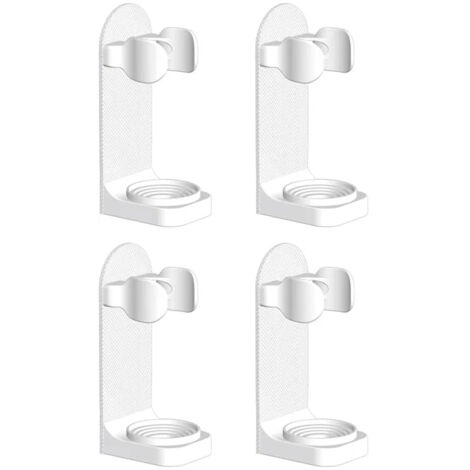 Ensemble de quatre supports muraux pour brosses à dents électriques - support en plastique auto-adhésif - réglable - blanc (1/5)