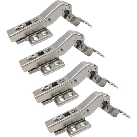 Charnière d'angle à 45° de 35 mm avec amortisseur pour portes à fermeture douce, compatible avec les portes pliantes d'angle, les placards et les meubles de cuisine (lot de 4). (1/4)