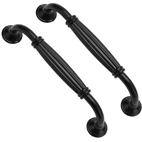 Poignées de Meuble Vintage Noires 128 mm, Lot de 12 pour Armoire, Tiroir et Placard (1/4)