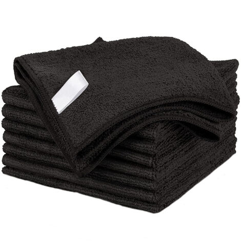 Torchon en Microfibre Noir 30 x 30 cm pour Vaisselle, Cuisine et Vitres (1/4)