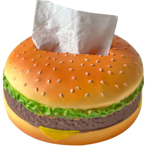 Boîte à Mouchoirs Hamburger Ronde, Distributeur Décoratif Grande Capacité pour Bureau (1/5)