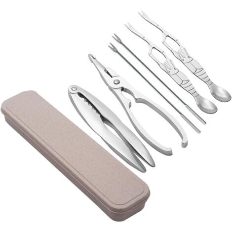 Ensemble de 6 outils pour fruits de mer en acier inoxydable, kit mange-crabe (1/5)