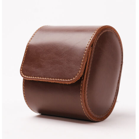 Coffret de rangement pour montre en cuir PU, boîte à montre luxe 1 emplacement, marron (1/5)