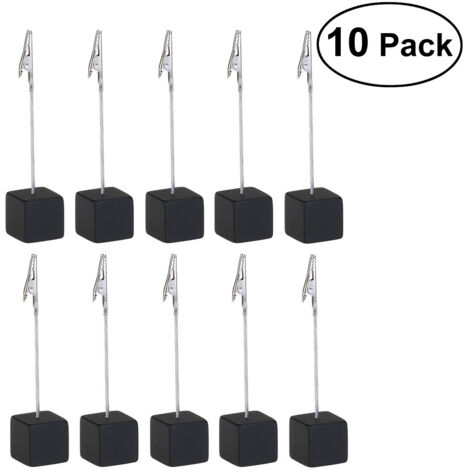 Pinces Mémo avec Pince Crocodile, Lot de 10 Clips Noirs pour Notes, Bureau, Maison et École (1/5)