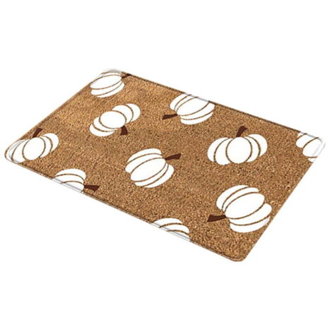 Tapis de Porte Rectangulaire Motif Citrouille, Paillasson en Polyester pour Salle de Bain et Entrée (1/5)