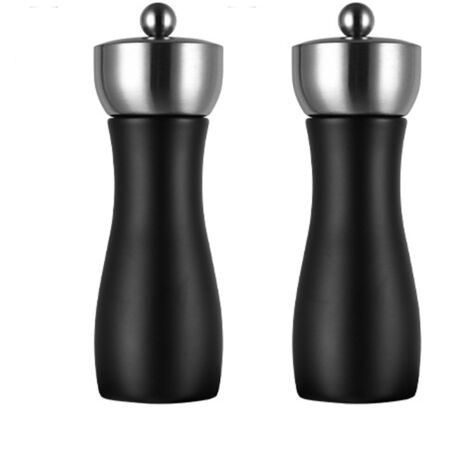 Moulins à Sel et Poivre Réglables 8 Pouces Noirs, Lot de 2 avec Coffret pour Cuisine et Table (1/5)
