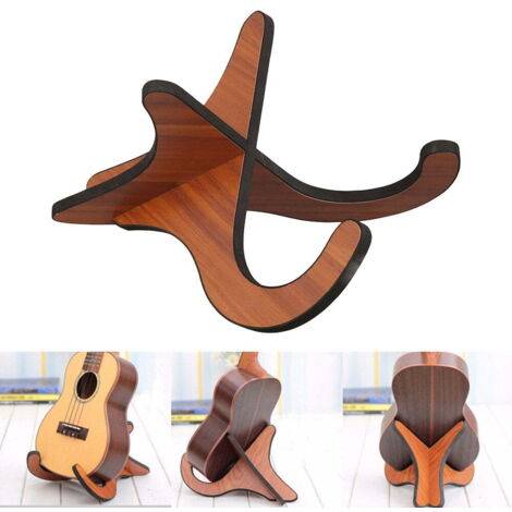 Support de Guitare en Bois Pliable au Sol avec Protection EVA, Support pour Guitare Classique, Acoustique et Basse