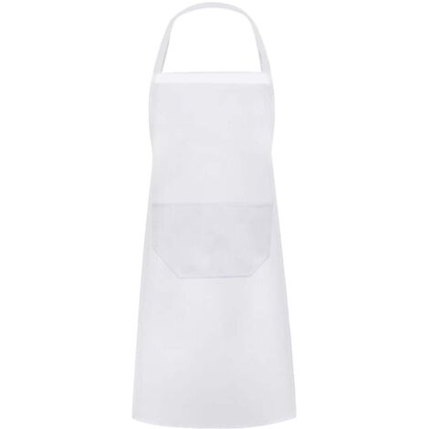 Tablier de Cuisine en Coton Blanc 65 x 75 cm, Protection pour Cuisine, Pâtisserie et Maison (1/5)