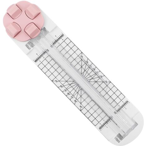 4 en 1 Massicot Scrapbooking, Multifonctionnel Coupe Papier avec des Coupe-Lignes Droites, Pointillées, Ondulées et à Plis, Adapté aux Albums de Scrapbooking, Photos, Cartes, DIY (Rose) (1/5)