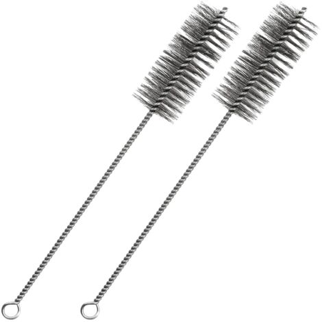 2 Pièces Brosse pour Tuyau de Poêle 300 mm × Ø40 mm, Goupillon Poele a Granulés en Acier Inoxydable, Brosse de Ramonage pour Nettoyer les Chaudières et les Conduits