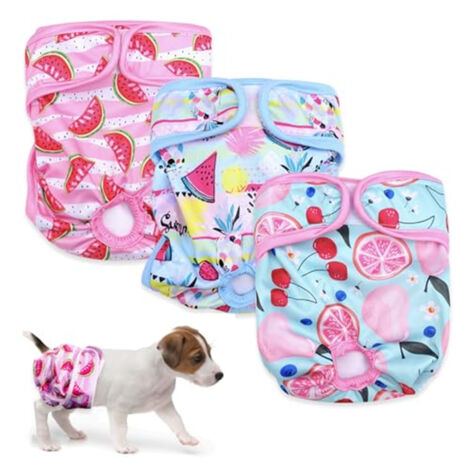 Culottes chauffantes pour chien-Lot de 3 couches pour chien - pour chiens Convient à un tour de taille de 30 à 40 cm (taille S) (1/5)