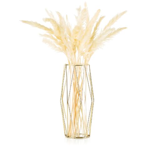 Ce vase en fer forgé plaqué or est parfait pour une décoration de style scandinave et peut également servir d'objet décoratif (1/5)