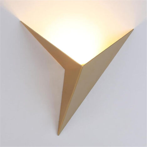 intérieurdirigéapplique murale,3WApplique murale triangulaire dorée créative3000Klumière blanche chaude (1/5)