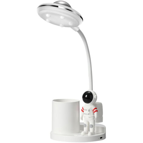 USBLampe de projecteur rechargeable de style astronaute, lampe de projecteur blanche avec porte-stylo. (1/5)